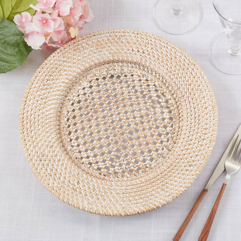 Round Design Rattan Charger Plates (Set of 4)