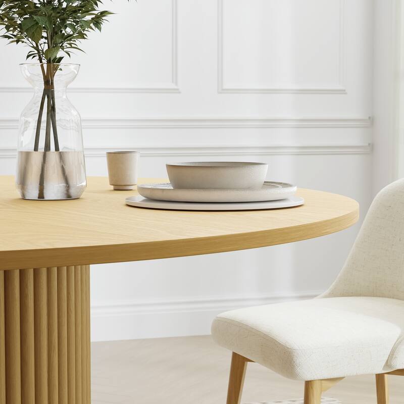 Solid Wood Round Dining Table Kitchen Table for Living/Dining Room Coffee Office