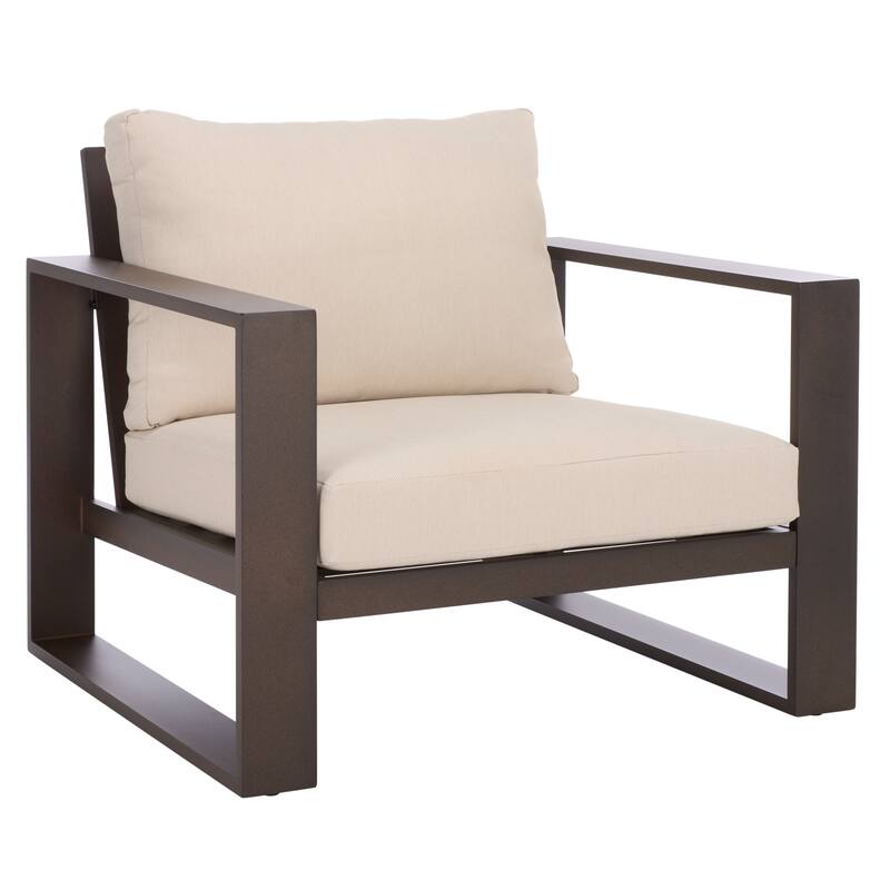 SAFAVIEH Outdoor Living Fash Aluminum Chair (Set of 2) - 36"W x 34"D x 30"H