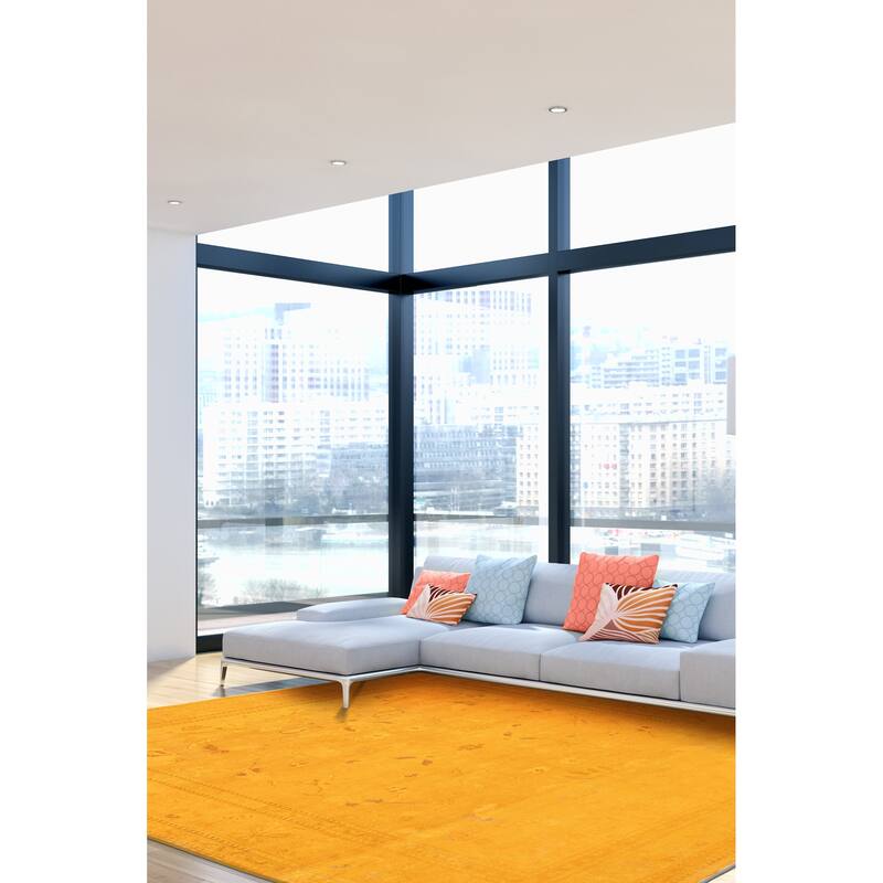 ECARPETGALLERY Hand-knotted Vibrance Orange Wool Rug - 7'11 x 9'10