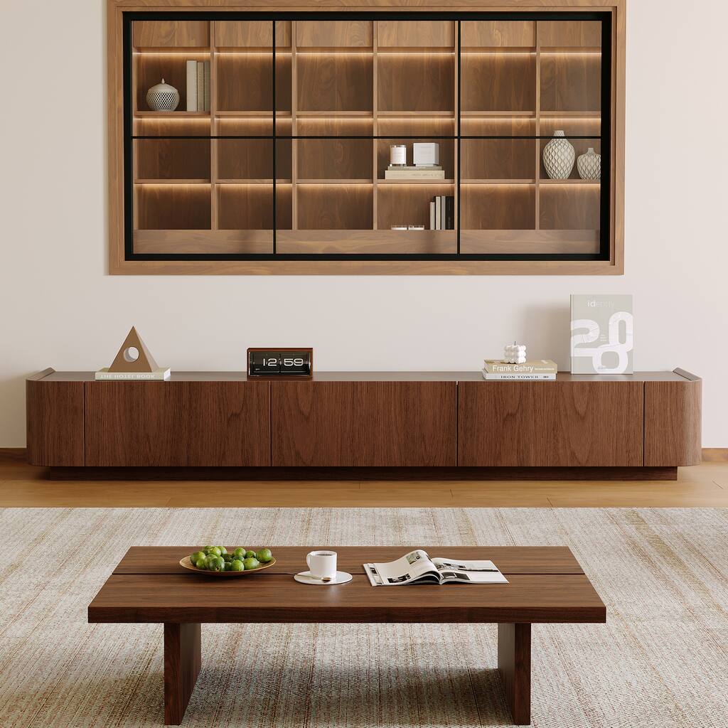 Mid-Century ModernTV Stands,3-6 Drawers, Solid Wood Media Console