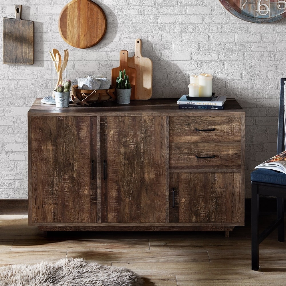 Furniture of America Vell Country Oak 47-inch 2-drawer Rustic Dining Server