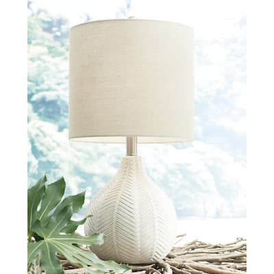 Signature Design by Ashley Rainermen Ivory Ceramic Table Lamp - 11" W x 11" D x 19.75" H