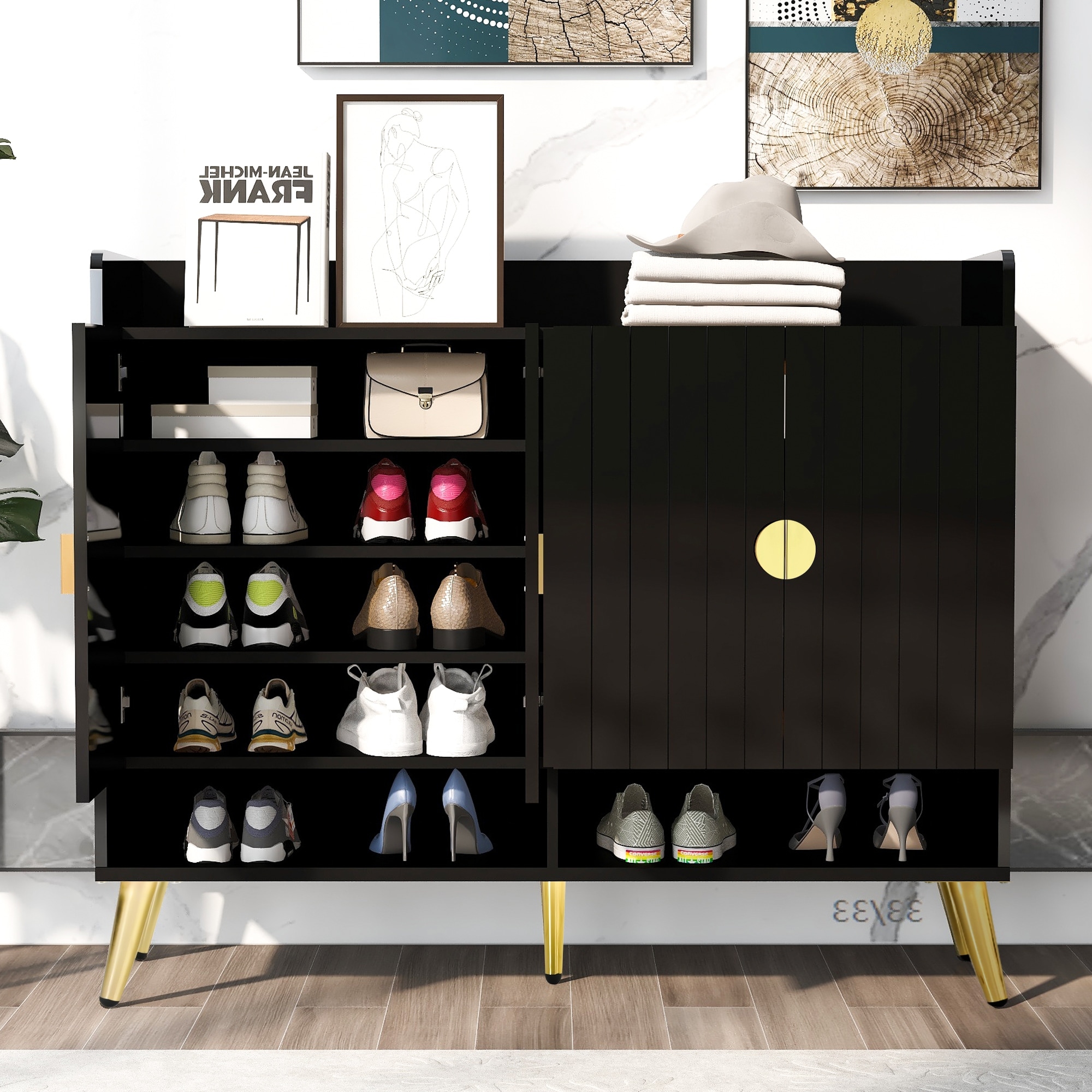 Gold shoe rack shop