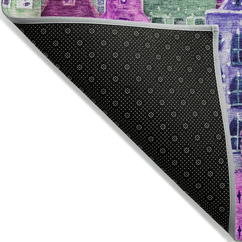 Machine Washable Indoor/ Outdoor Chantille Modern City Rug