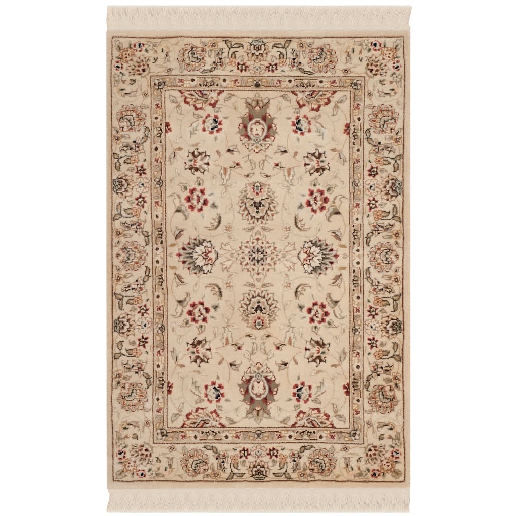 SAFAVIEH Couture Hand-knotted Tabriz Floral Shahla Traditional Oriental Wool Rug with Fringe - 2' x 3'