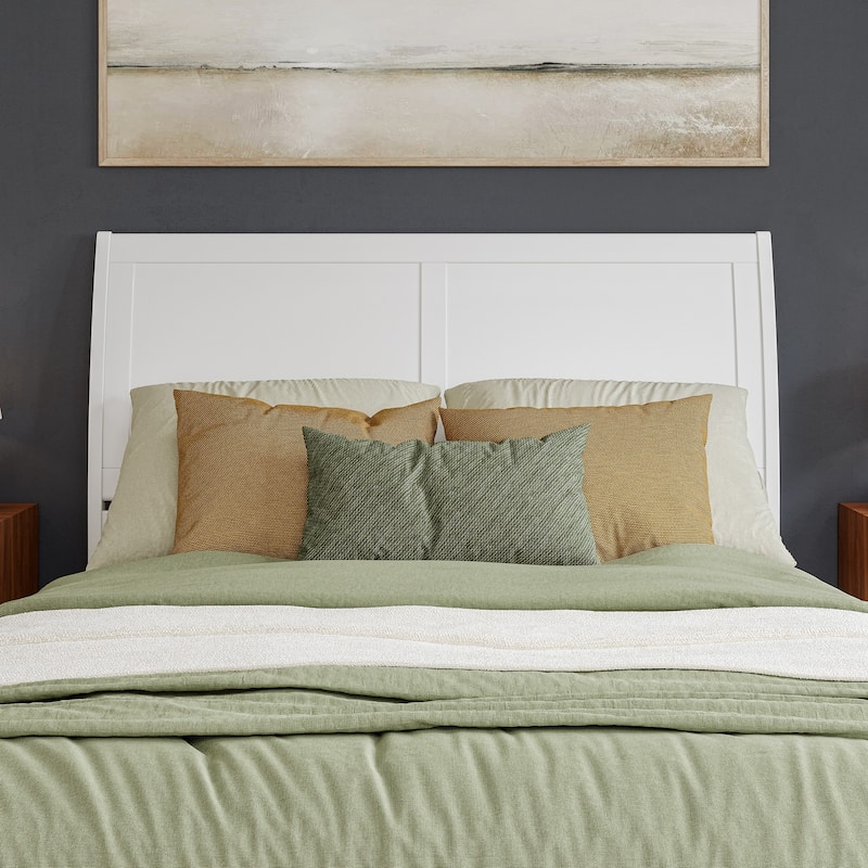 Valencia Solid Wood Low Profile Sleigh Platform Bed with Matching Footboard