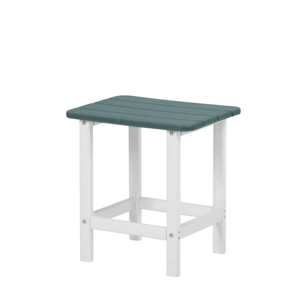 Aoodor HDPE All Weather Outdoor Side Table, Square Adirondack Patio End Table for Patio, Pool, Porch