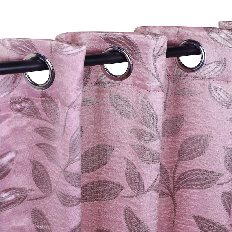 Superior Modern Bohemian Leaves Room Darkening Curtains with Grommets