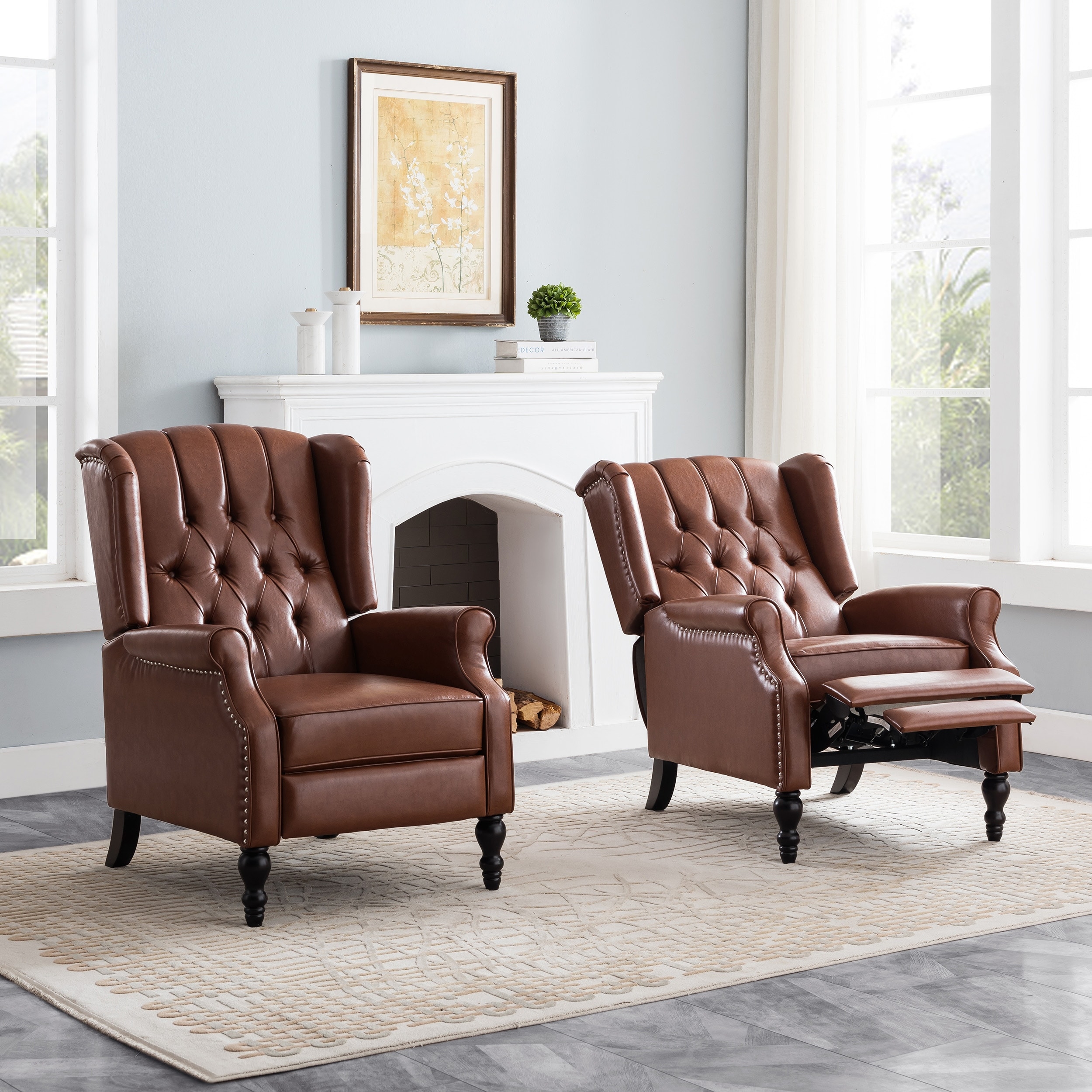 Leather queen anne sale recliner