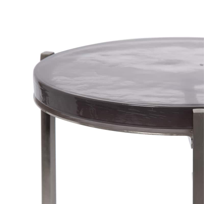 Kate and Laurel Aguilar Glass and Metal Side Table