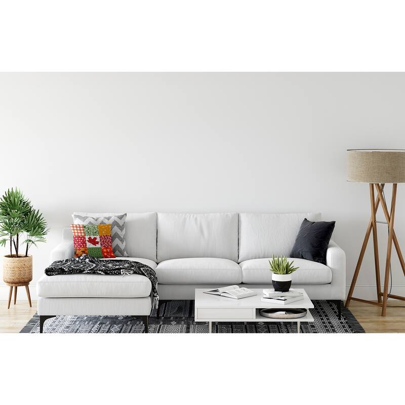 Printed Quilt Leaves Accent Pillow