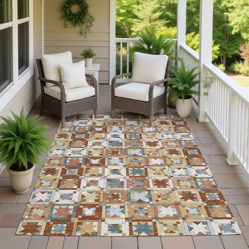 Machine Washable Indoor/ Outdoor Global Goddard Chantille Rug