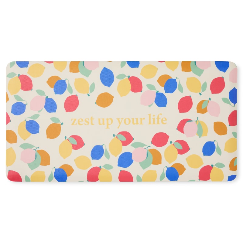 SUR LA TABLE KITCHEN ESSENTIALS Zest Up Your Life Citrus Fruit Anti Fatigue Comfort Mat, Kitchen Mat - 20"x39"