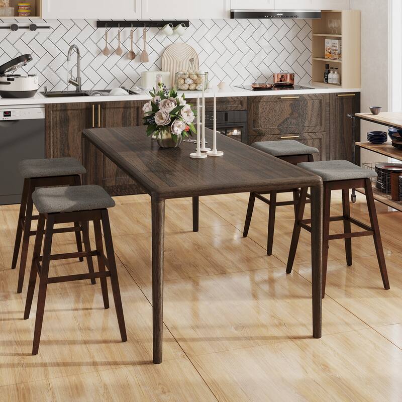 Gymax Set of 4 Swivel Bar Stools 30'' Bar Chairs w/ Padded Contoured