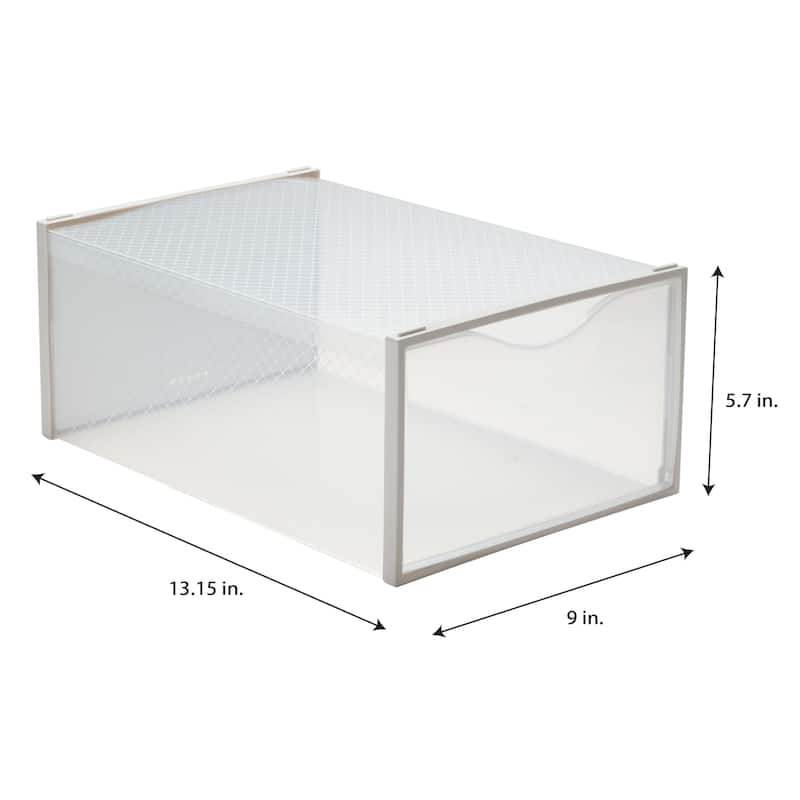 Simplify Set of 12 Stackable Shoe Boxes - 13.15"x 9"x 5.7"