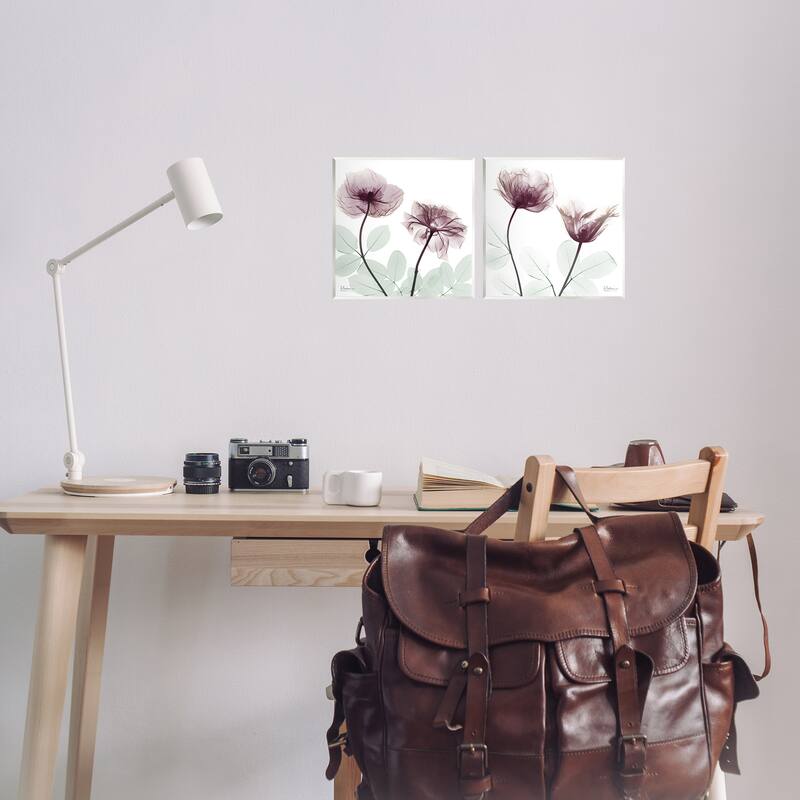 Stupell Delicate Mauve Flowers Wall Plaque Art Design By Albert Koetsier (Set of 2)