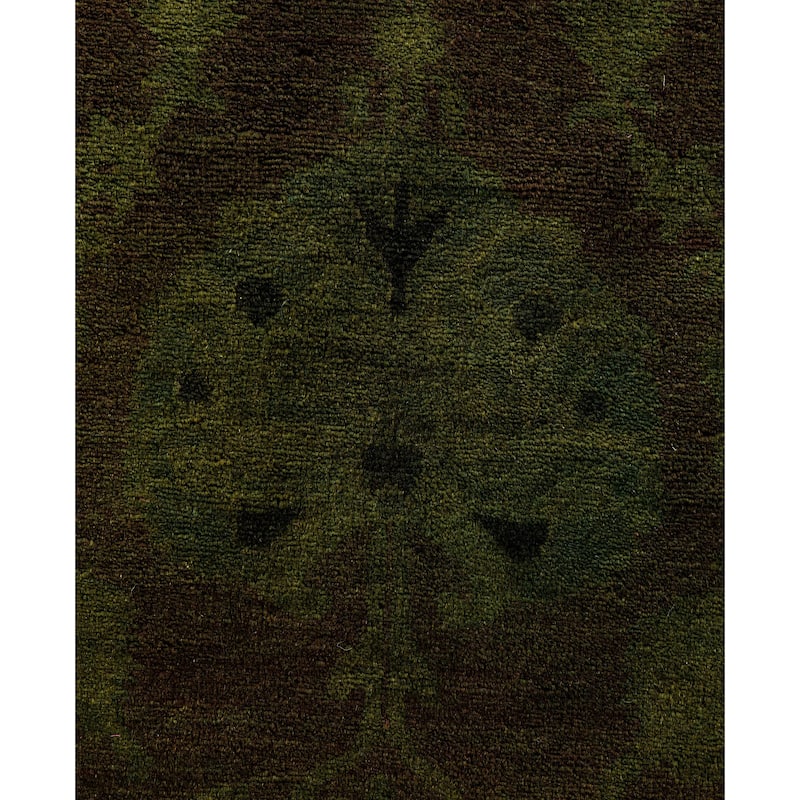 Overdyed One-of-a-Kind Hand-Knotted Area Rug - Green - 9' 0" x 12' 1"