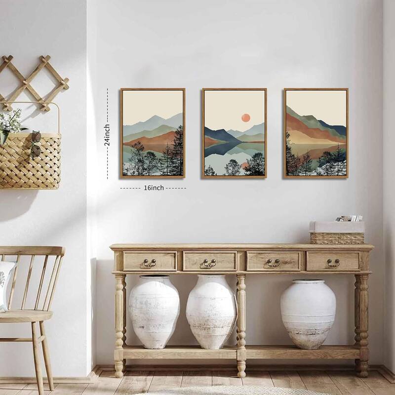 Sun Forest Abstract Nature Landscape Artwork Wall Decor