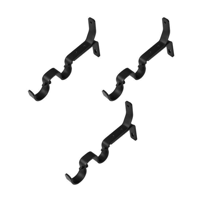 Double Curtain Rod Brackets 1" & 3/4" | 3-Pack