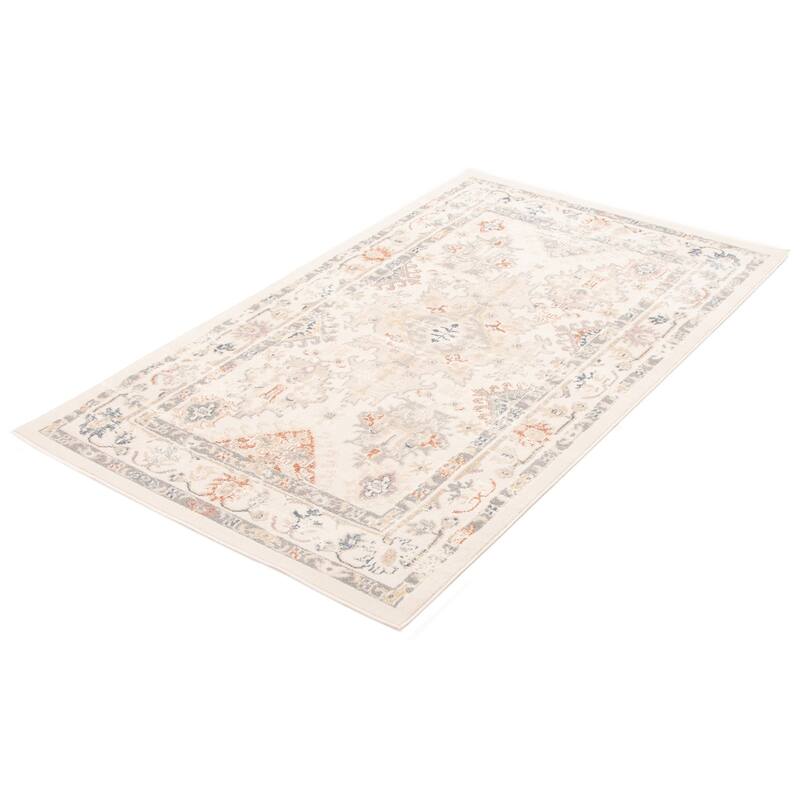 ECARPETGALLERY Machine Woven Rococo Ivory Area Rug