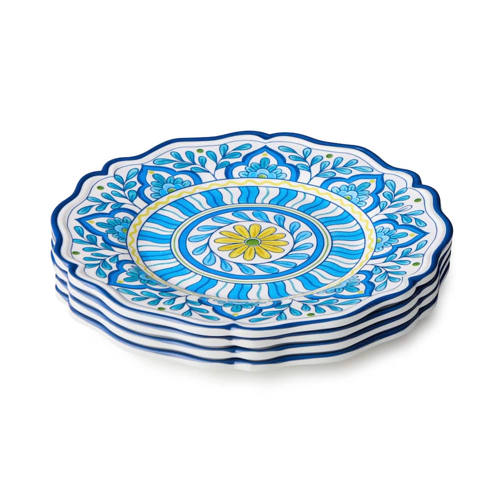 Certified International Porto Melamine 9" Salad/Dessert Plates, Set of 4 - 9.00"L x 9.00"W x 0.50"H