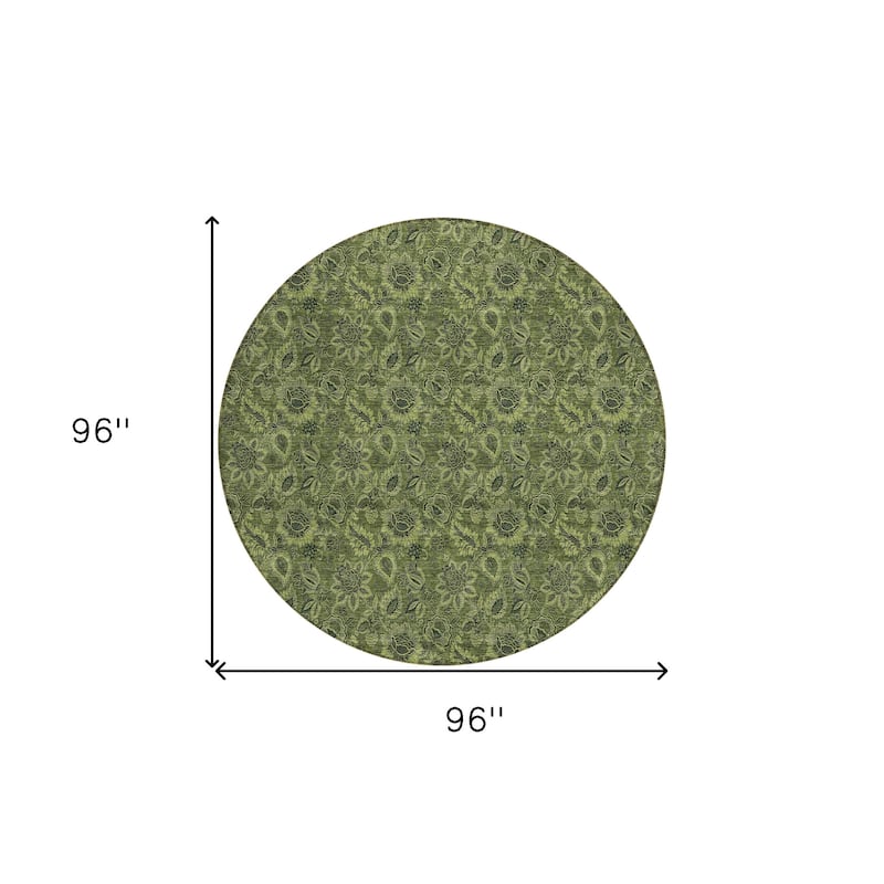 HomeRoots Floral Transitional Rectangle Outdoor Rug
