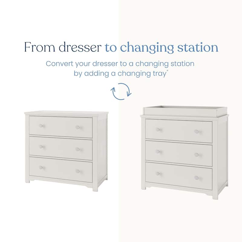 Child Craft Harmony 3-drawer Dresser with Dressing Kit