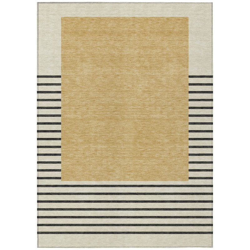 Machine Washable Indoor/ Outdoor Modern Deco Chantille Rug