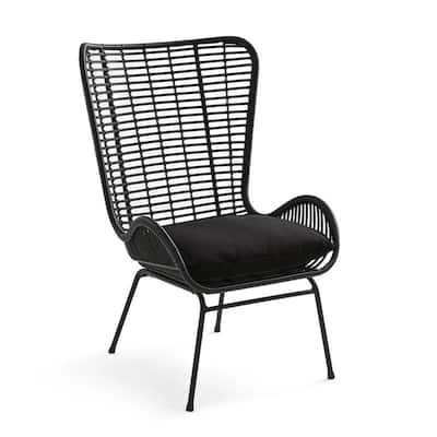 Black Woven Resin Chair - 29.14' x 31.5'