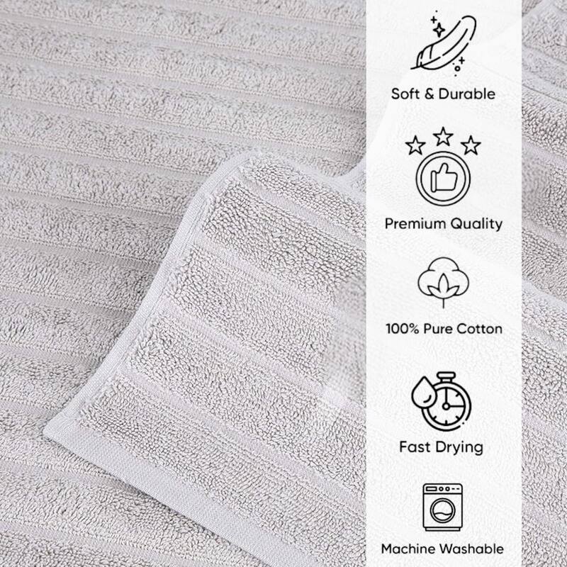 Classic Turkish Towels 100% Turkish Cotton Bath Sheets Plush Ribbed 3 Piece 40x65" - 40x65