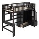 preview thumbnail 17 of 33, Twin Size Loft Bed With Bookshelf and Wardrobe for Storage
