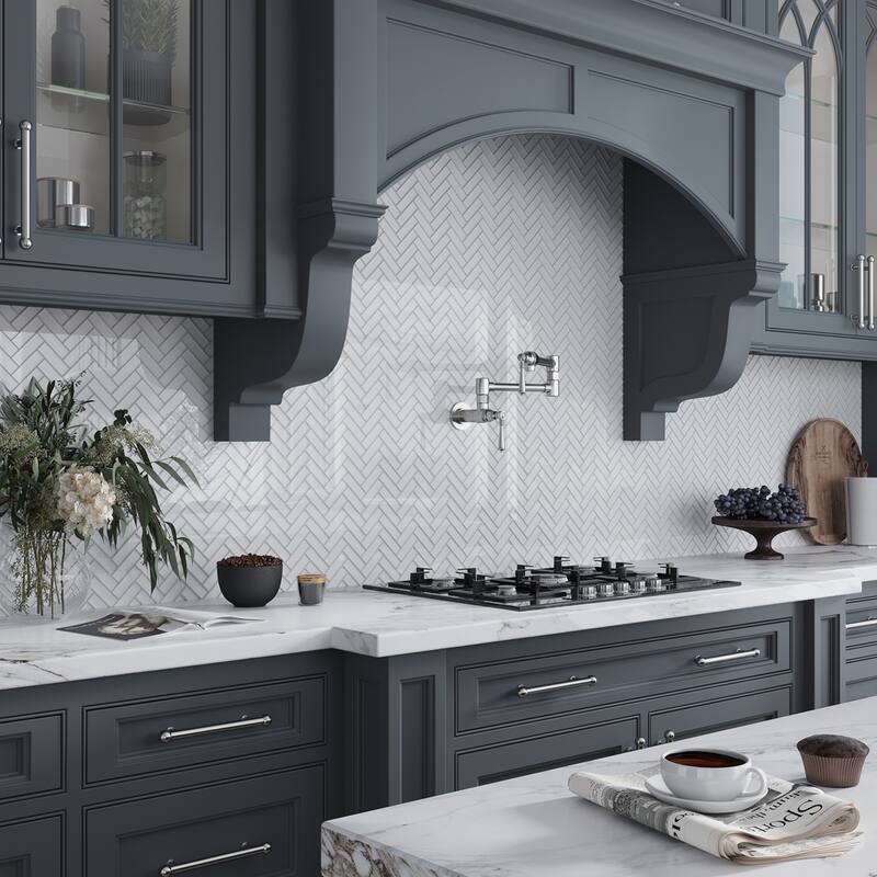 Apollo tile 11" x 13" Colorway Glossy White Glass Tile (4.81 sq ft/case) - 5 Pack