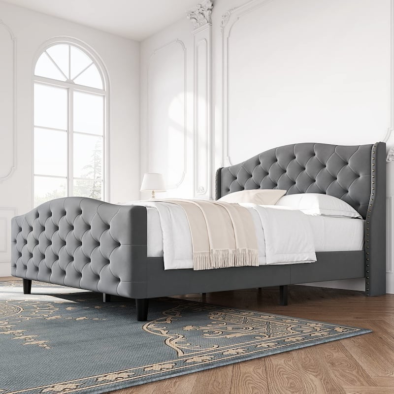 Bed Frame with Headboard and Footboard