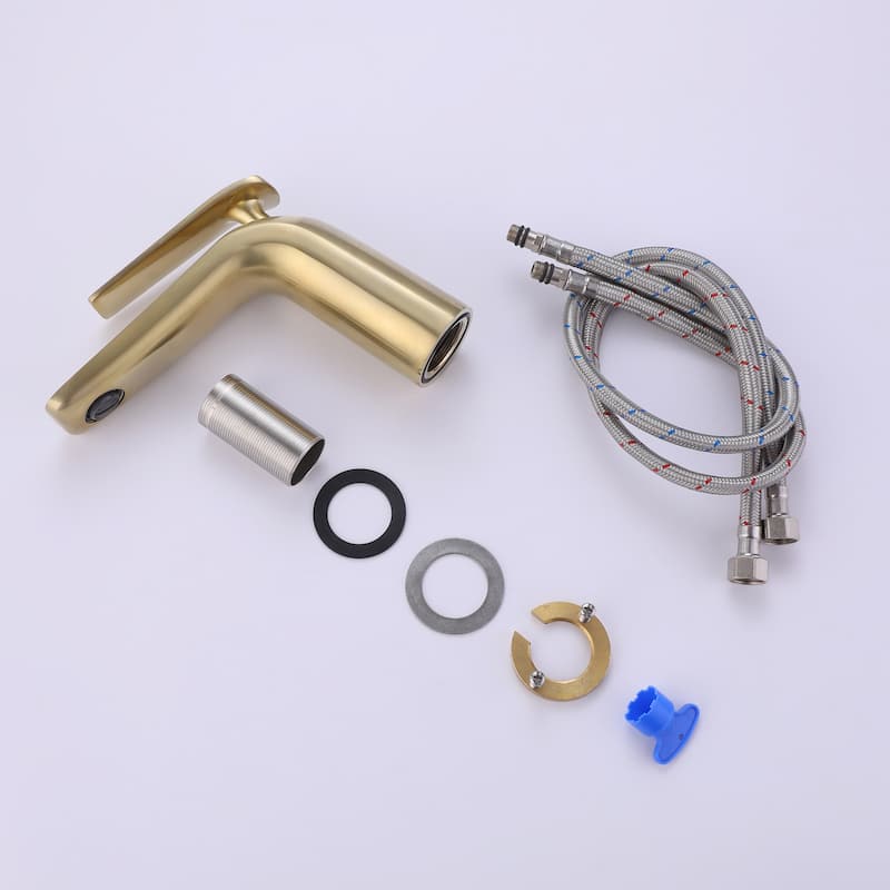 Luxury Gold Waterfall Bathroom Faucet Single Hole with Single Handle