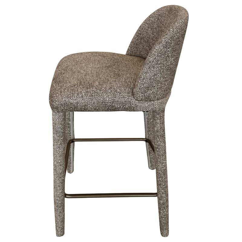 Modern Fabric and Metal 26" Counter Stool, Set of 2