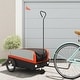 preview thumbnail 11 of 31, vidaXL Bike Trailer Kids Bicycle Cargo Trailer Cart Wagon with Tow Bar Iron 54.3" x 27.2" x 22.8" - Black and Orange