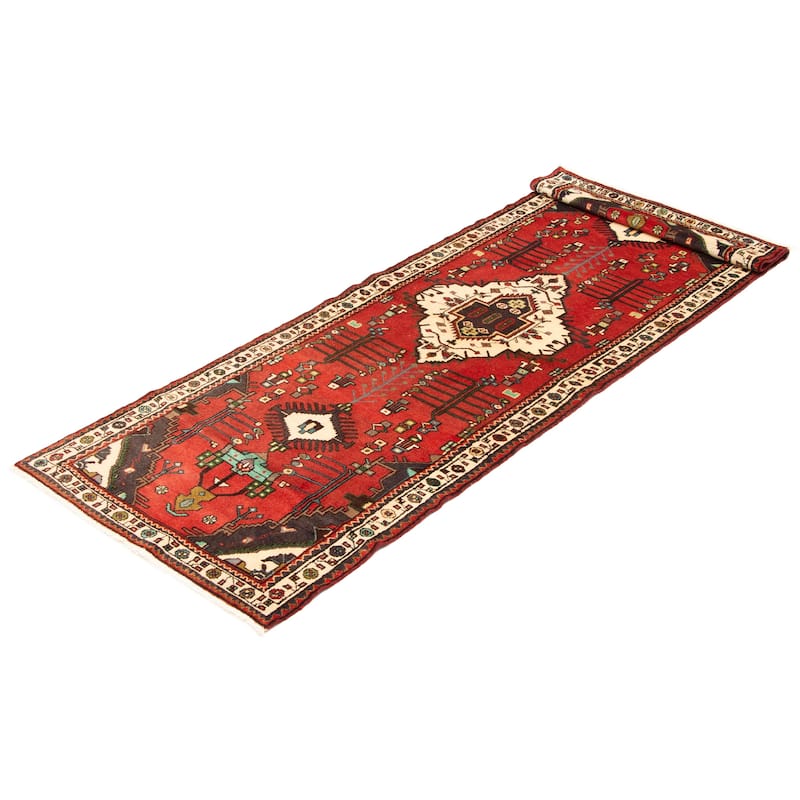 ECARPETGALLERY Hand-knotted Anadol Red Wool Rug - 3'3 x 9'9