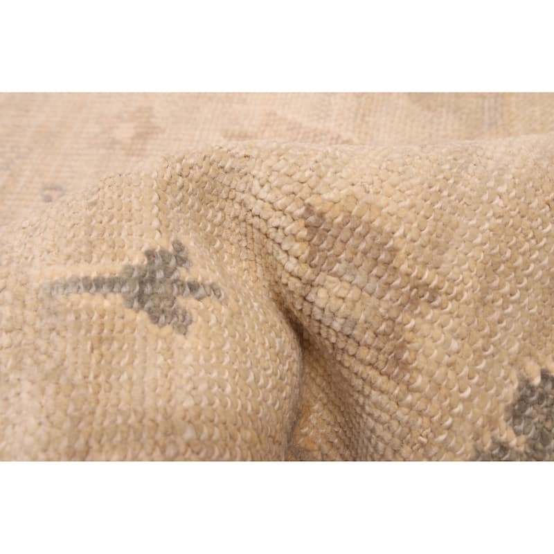 ECARPETGALLERY Hand-knotted Kavya Oushak Light Khaki Wool Rug - 9'9 x 13'6
