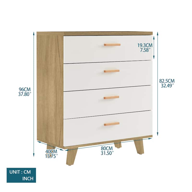 Modern White Storage Solid Wood Handle Drawer Side Cabinet
