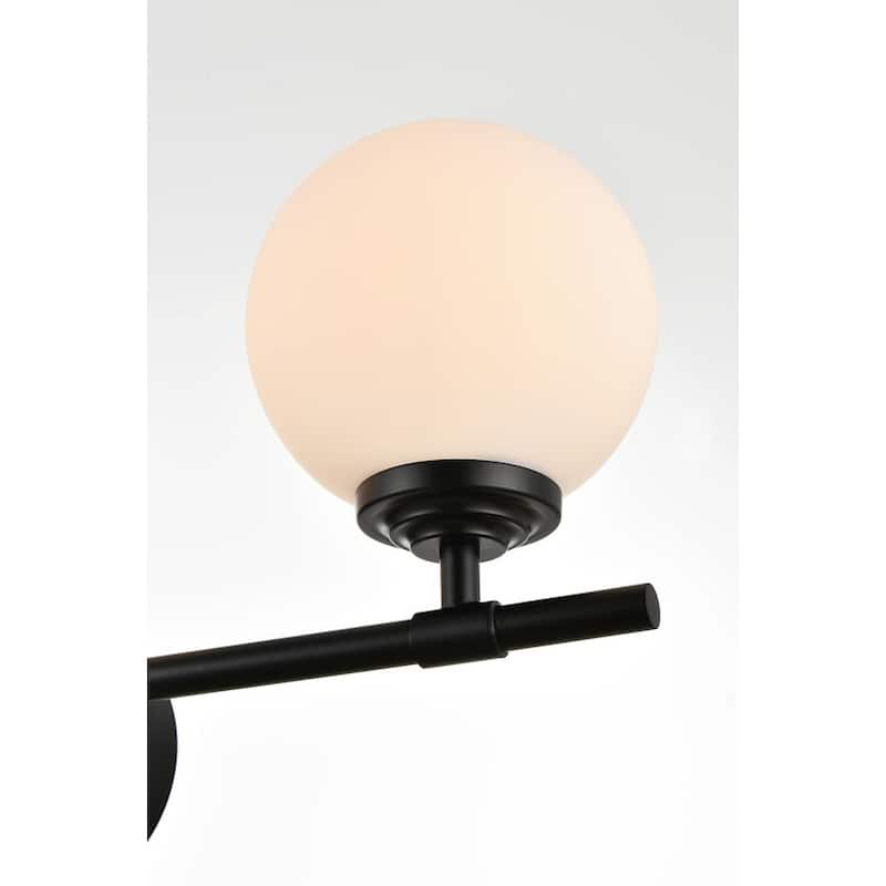 Ash 1 Light Black and Frosted White Bath Sconce