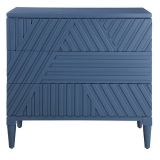 Uttermost Colby 36" Wide 3 Drawer Rubberwood Dresser - Deep Sea Blue