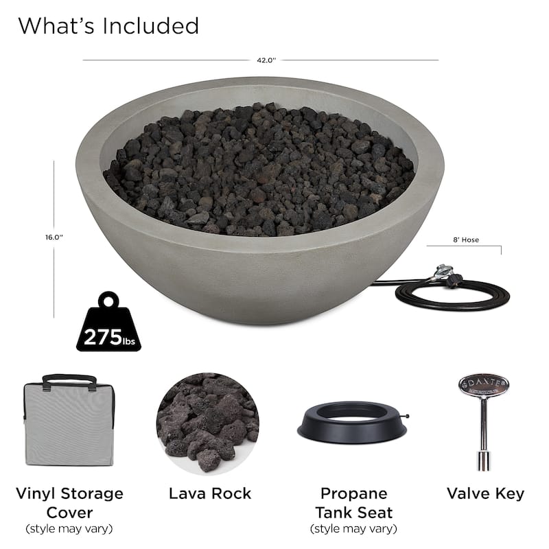 Alta Large Propane Fire Bowl in Shade by Jensen Co - 42 x 42 x 16 - N/A