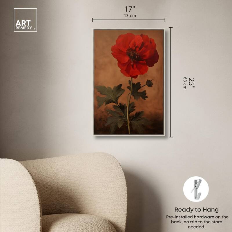 Flourish in Red II Canvas by Art Remedy