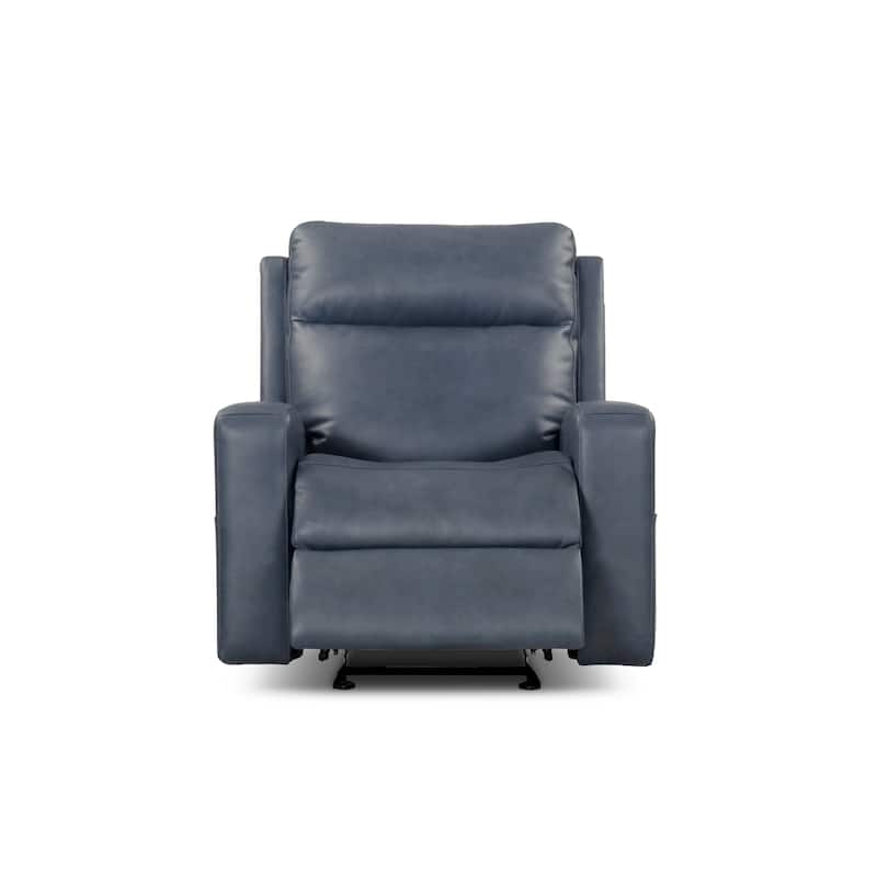 37" Wide Top Grain Leather Power Recliner Chair Glider Rocker Recliner Home Theater Seating with USB Charge Port