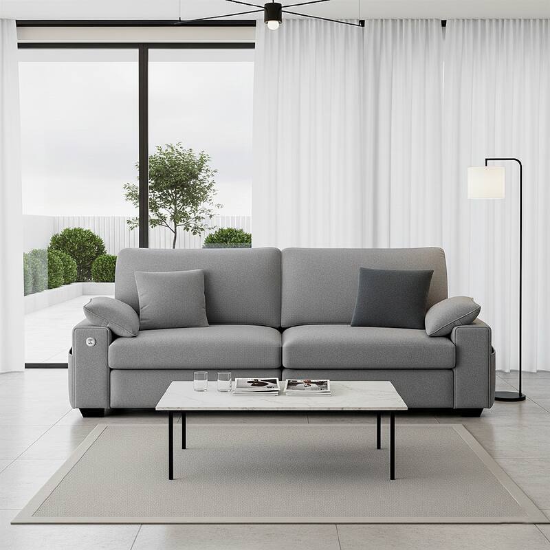 Oversized Modern Loveseat Upgraded Extra Wide 2 Seater Couch USB/Type-C Charging