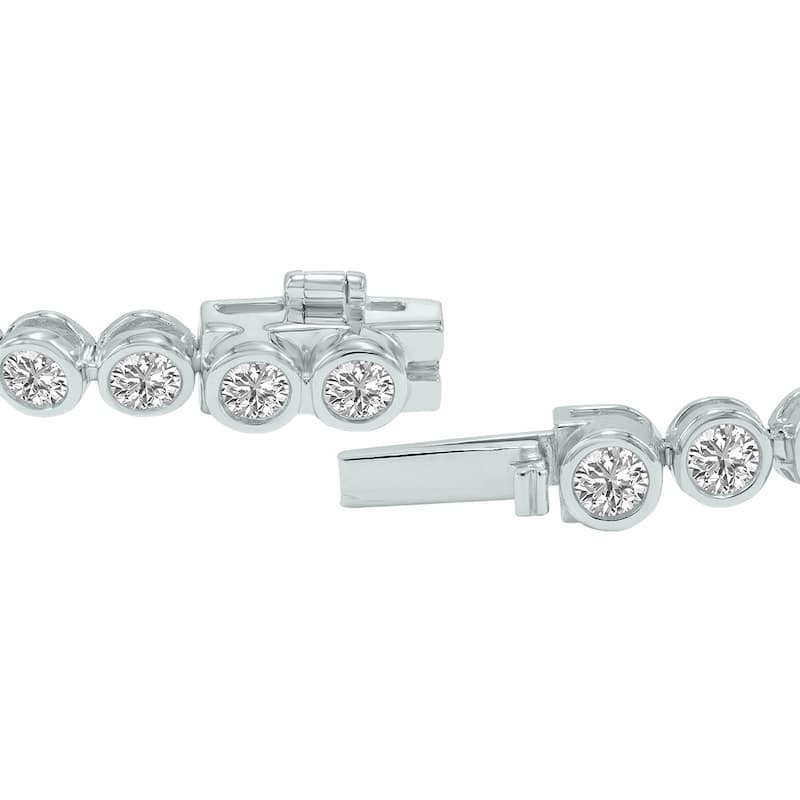 Marquee 7 Carat TW Bezel Set Lab Grown Diamond Bracelet in 14K White Gold