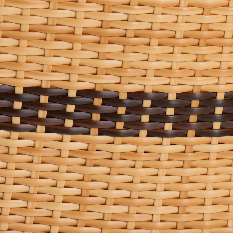 Elma Rattan Dining Chair with Cushion - Barrel-Back Accent Chair with Synthetic and Natural Rattan, Boho Coastal Style
