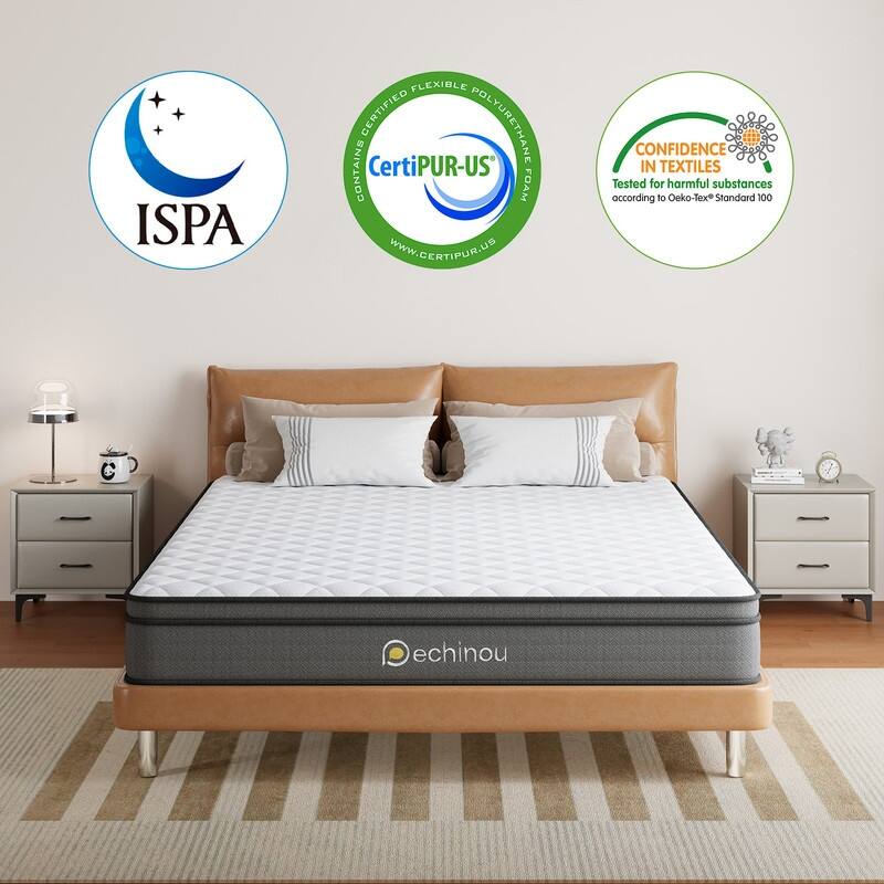6 in Queen Size Hybrid Mattress in a Box with Gel Memory Foam, Medium Firm Support, Pressure Relief, Motion Isolation