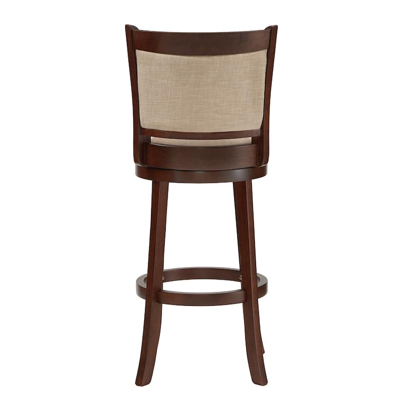 Verona Panel Back Linen Swivel 29-inch High Back Bar Stool by iNSPIRE Q Classic